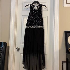 Black Lace High-Low Jodi Christopher Dress